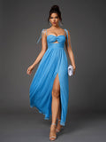 Glitter maxi dress with cut out waist - View 13 | WEUXS