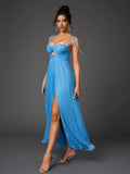 Glitter maxi dress with cut out waist - View 16 | WEUXS