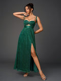 Glitter maxi dress with cut out waist - View 21 | WEUXS