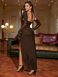 Sparkly Halter Neck Maxi Dress - View 14 | WEUXS