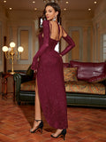 Sparkly Halter Neck Maxi Dress - View 8 | WEUXS