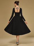 Long Sleeve Tie Back A-Line Dress - View 14 | WEUXS
