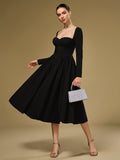 Long Sleeve Tie Back A-Line Dress - View 13 | WEUXS