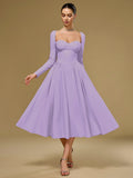 Long Sleeve Tie Back A-Line Dress - View 22 | WEUXS