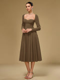 Long Sleeve Tie Back A-Line Dress - View 27 | WEUXS