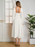 Long Sleeve Tie Back A-Line Dress - View 44 | WEUXS