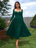 Long Sleeve Tie Back A-Line Dress - View 7 | WEUXS
