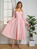 Long Sleeve Tie Back A-Line Dress - View 34 | WEUXS