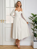 Long Sleeve Tie Back A-Line Dress - View 46 | WEUXS