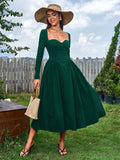 Long Sleeve Tie Back A-Line Dress - View 9 | WEUXS