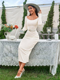 Ribbed knit midi dress - View 6 | WEUXS