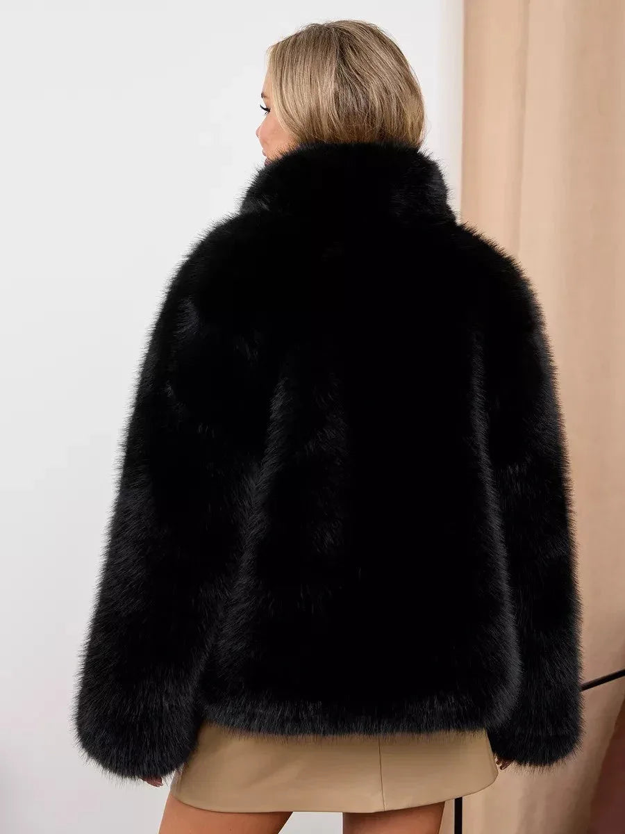 Faux Fur Cropped Jacket - View 14 | WEUXS