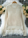 Open knit half-zip pullover sweater - View 6 | WEUXS