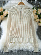 Open knit half-zip pullover sweater - View 6 | WEUXS