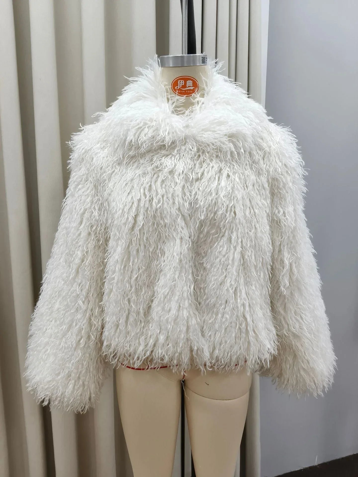 shaggy faux fur cropped jacket - View 12 | WEUXS