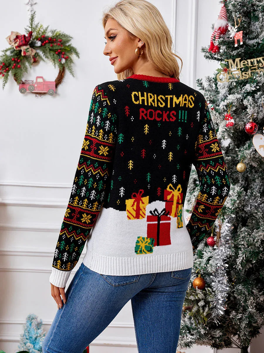 Rocking Around The Christmas Tree Knitted Sweater - WEUXS