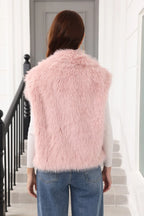 Oversized Lapel Faux Fur Vest - View 26 | WEUXS