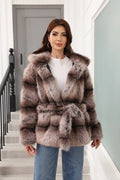 Faux fur hooded coat - View 7 | WEUXS