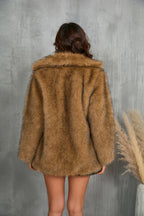 Faux fur lapel coat - View 6 | WEUXS