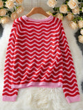 Wavy stripe knit sweater - View 6 | WEUXS