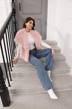 Oversized Lapel Faux Fur Vest - View 29 | WEUXS