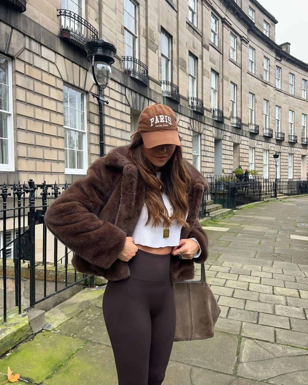 Luxe Chocolate Faux Fur Cropped Jacket - WEUXS