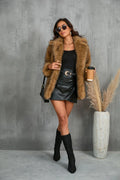 Opulent Lapel Faux Fur Coat - WEUXS