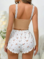 Lace Trim Cami and Shorts Loungewear Set - View 16 | WEUXS