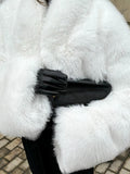 Plush Faux Fur Cropped Jacket - View 10 | WEUXS