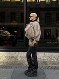 Luxe Shaggy Faux Fur Cropped Jacket - WEUXS