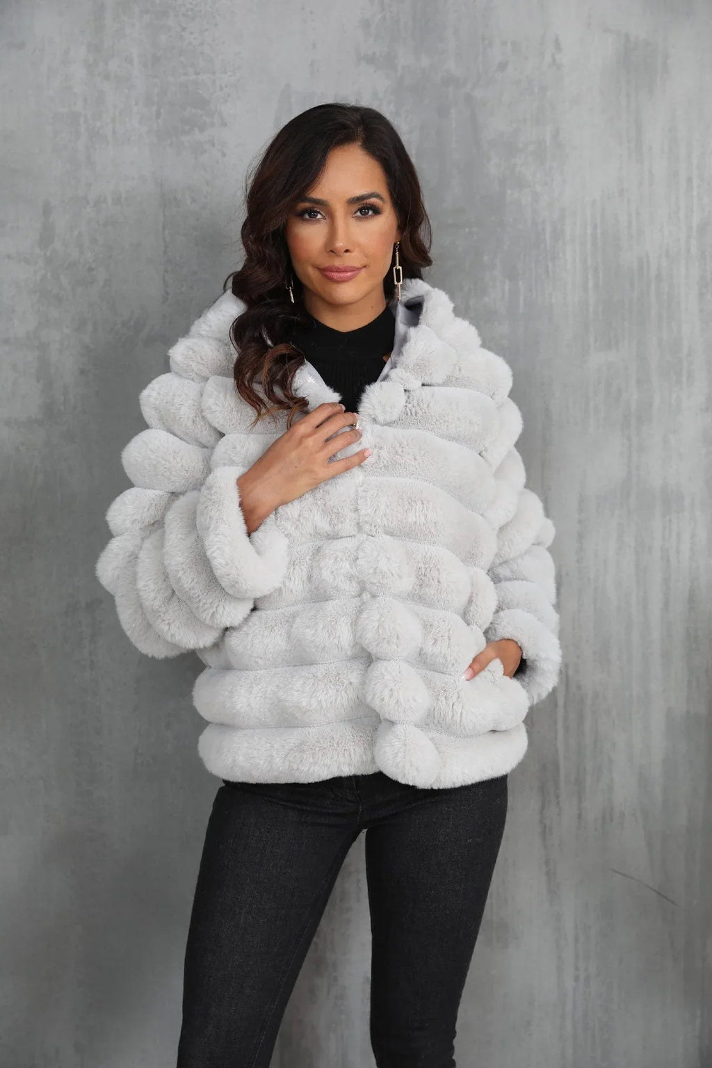 Raven Luxe Hooded Faux Fur Jacket - View 13 | WEUXS