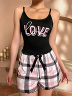 Graphic Cami and Shorts Pajama Set - View 6 | WEUXS