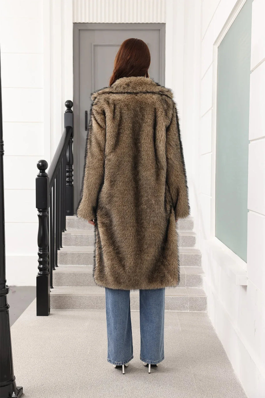 Long Faux Fur Coat - View 21 | WEUXS