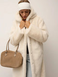 Luxurious Chocolate Faux Mink Long Coat - WEUXS