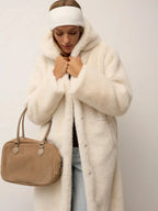 Luxury Chocolate Faux Mink Long Coat - View 9 | WEUXS