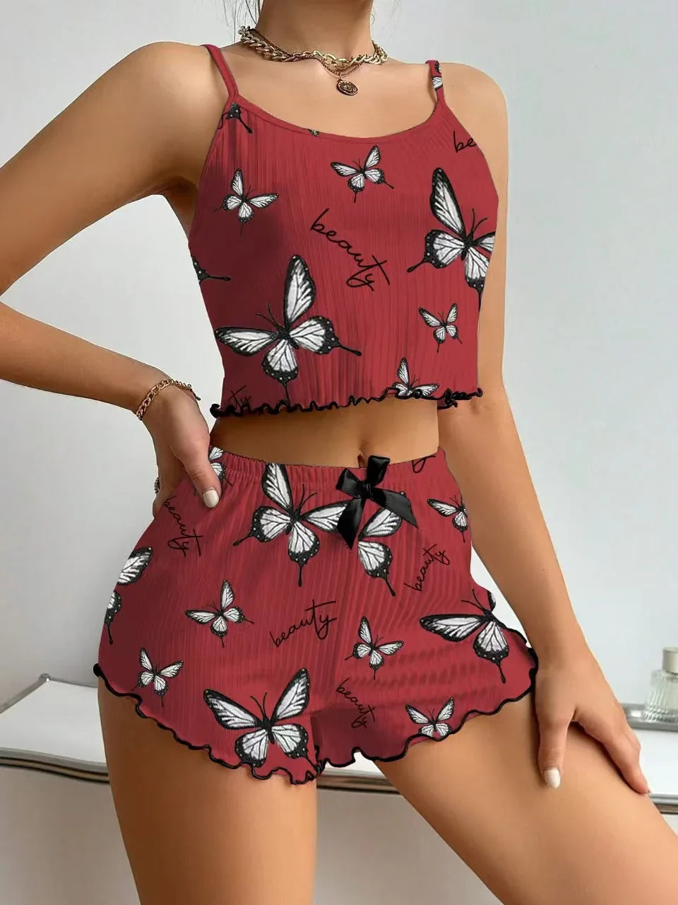 Ribbed Cami & Shorts Set - View 27 | WEUXS