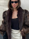 Luxe Espresso Faux Mink Long Coat - WEUXS