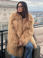 Shaggy Faux Fur Coat - View 7 | WEUXS