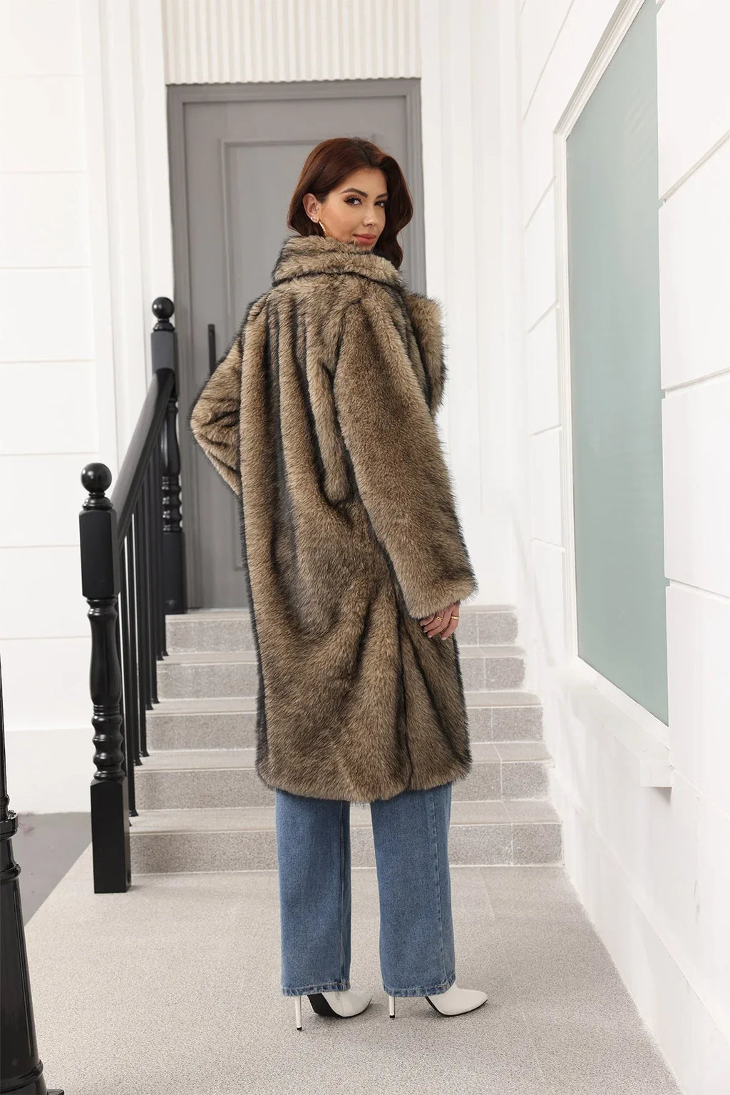 Long Faux Fur Coat - View 22 | WEUXS