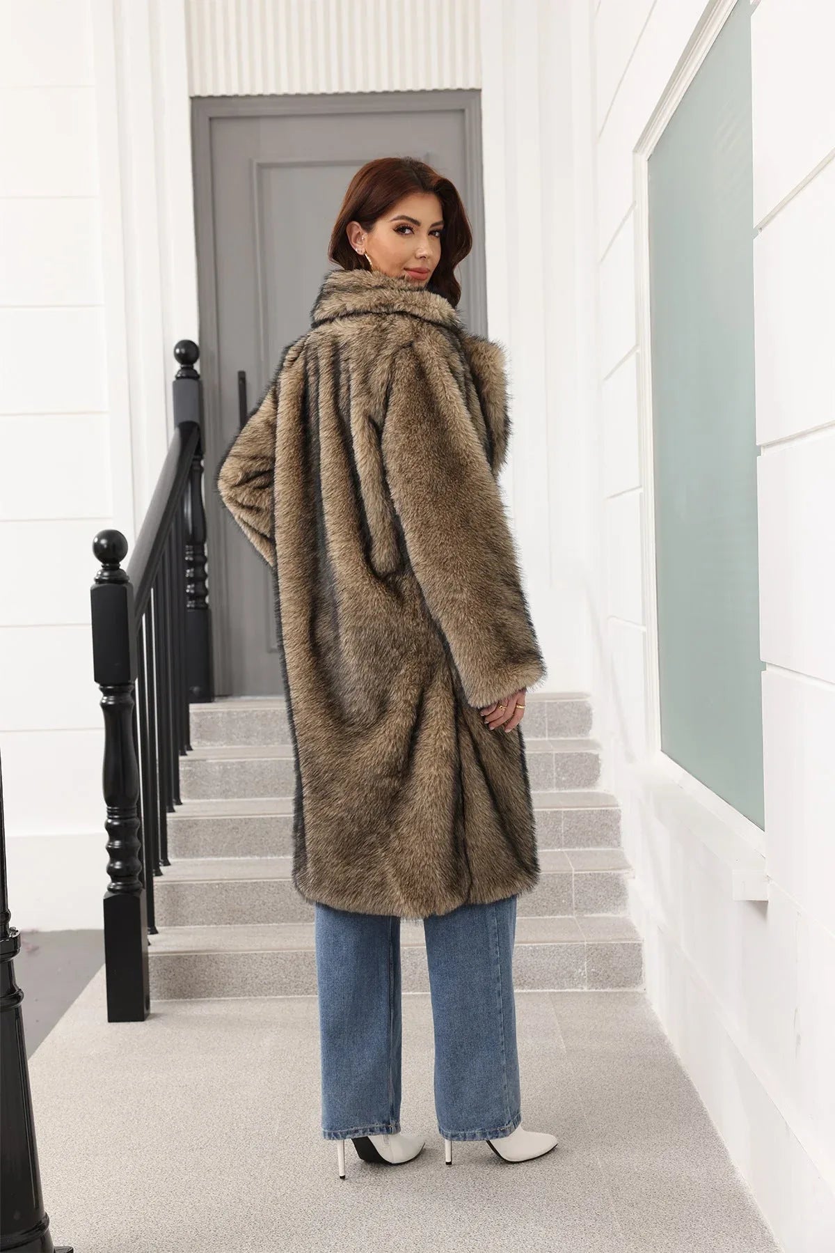 Long Faux Fur Coat - View 22 | WEUXS