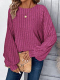 Batwing Sleeve Ribbed Knit Top - View 8 | WEUXS