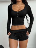 Women's long sleeve henley lounge set - View 13 | WEUXS