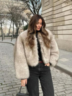 Oversized shaggy faux fur hooded jacket - View 6 | WEUXS