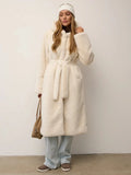 Luxurious Chocolate Faux Mink Long Coat - WEUXS