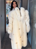 Opulent Ivory Tiered Faux Fur Long Coat - WEUXS