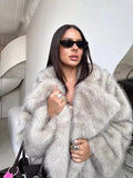 Silver Fox Faux Fur Mid-Length Coat - WEUXS