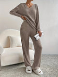 Women's ribbed knit lounge set - View 6 | WEUXS