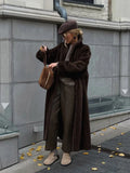 Vintage Chocolate Sheared Faux Mink Maxi Coat - WEUXS