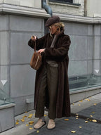 Vintage Chocolate Sheared Faux Mink Maxi Coat - WEUXS