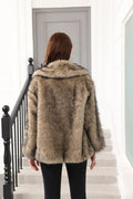 Luxe Grey Belted Faux Fur Coat - WEUXS